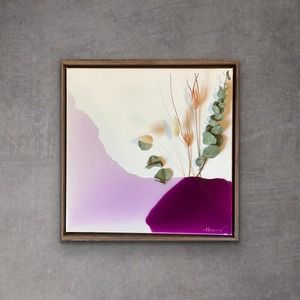 Resin Artwork on Canvas , Original - "Daydream Bouquet"